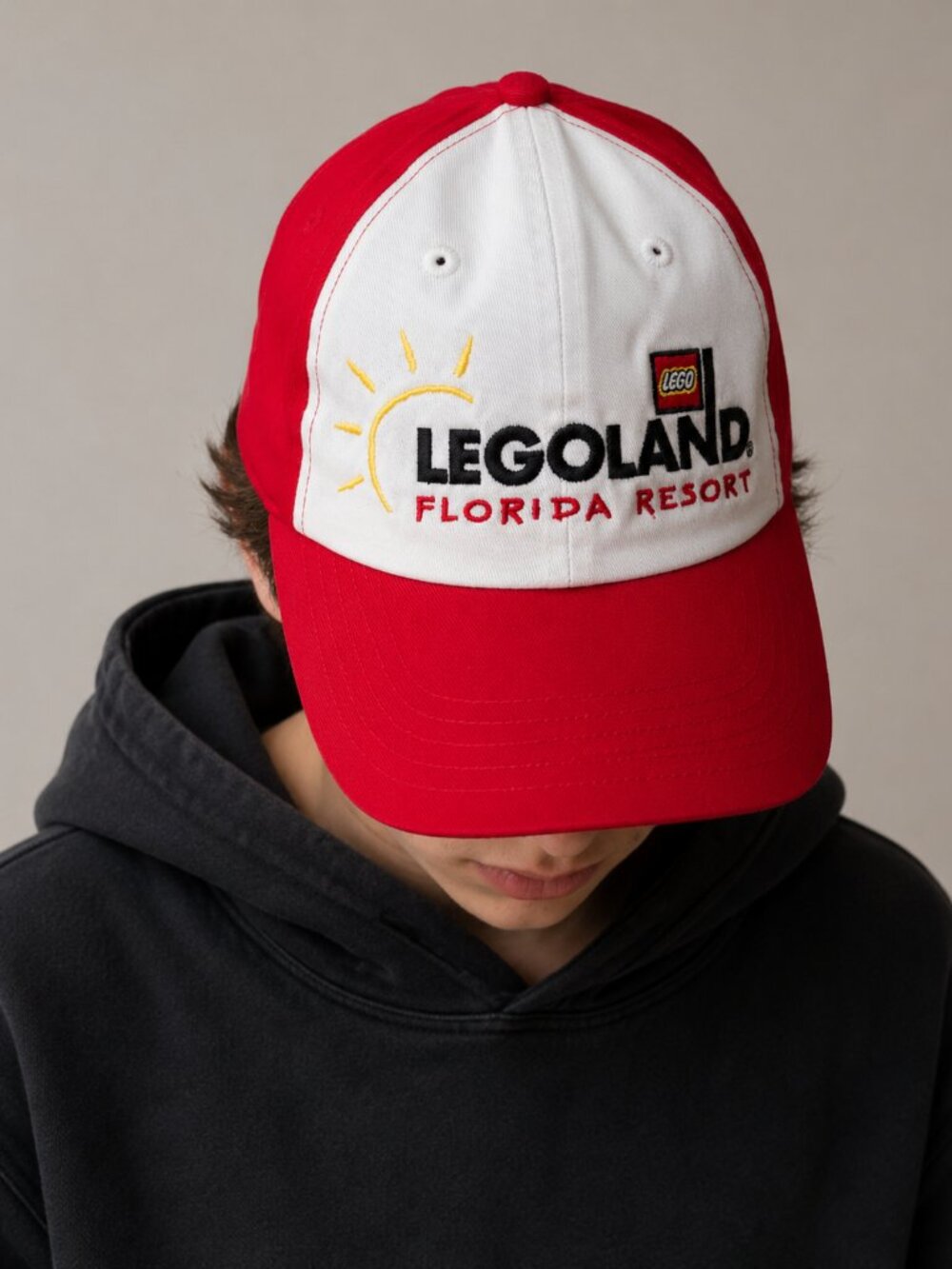 Legoland Youth Kids Adjustable Cap Hat Red Theme Park Souvenir Baseball Logo FL